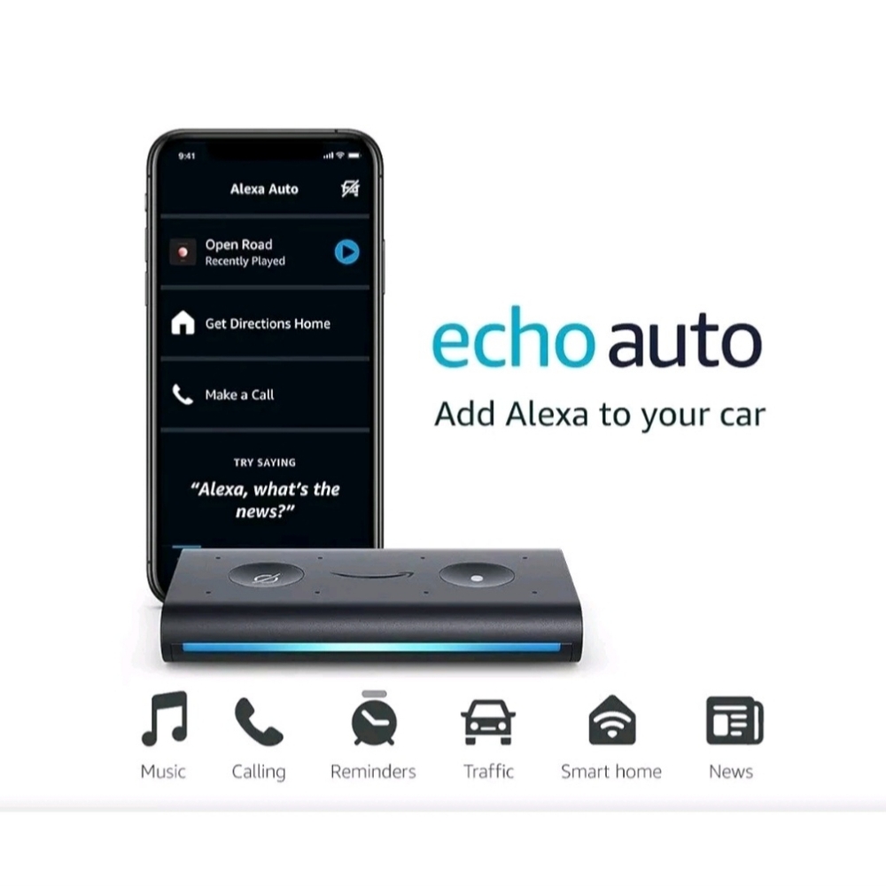 Amazon Echo Auto (1st gen) - The First Hands Free Alexa for Your Car with Voice